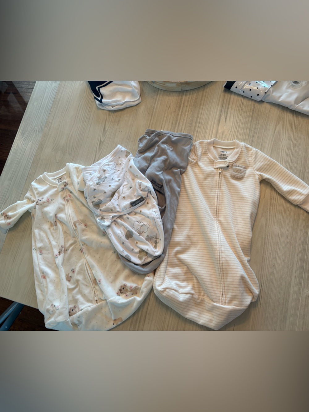 Neutral Baby Sleep Sack Bundle - Cream, White, Gray